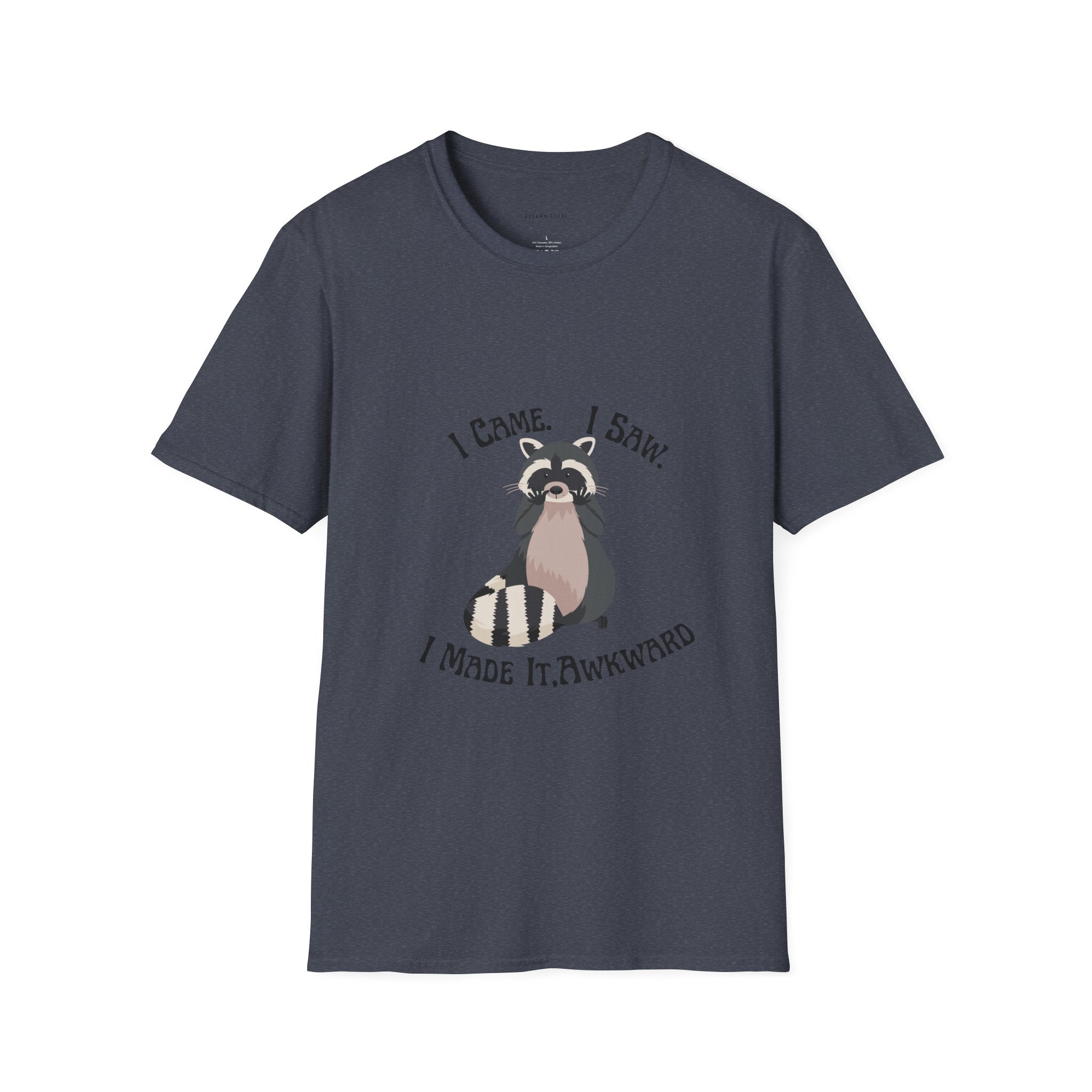Funny Raccoon T-Shirt, Unisex Softstyle Tee, Perfect for Birthdays, Gifts for Friends, Casual Wear, Animal Lover Shirt