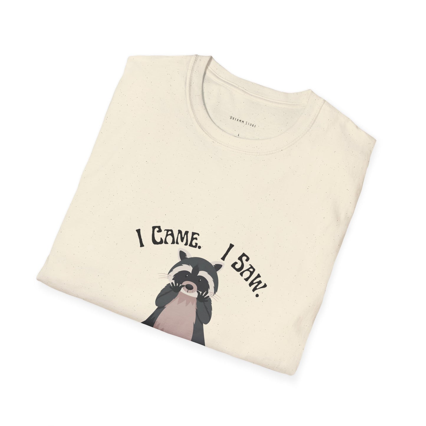 Funny Raccoon T-Shirt, Unisex Softstyle Tee, Perfect for Birthdays, Gifts for Friends, Casual Wear, Animal Lover Shirt