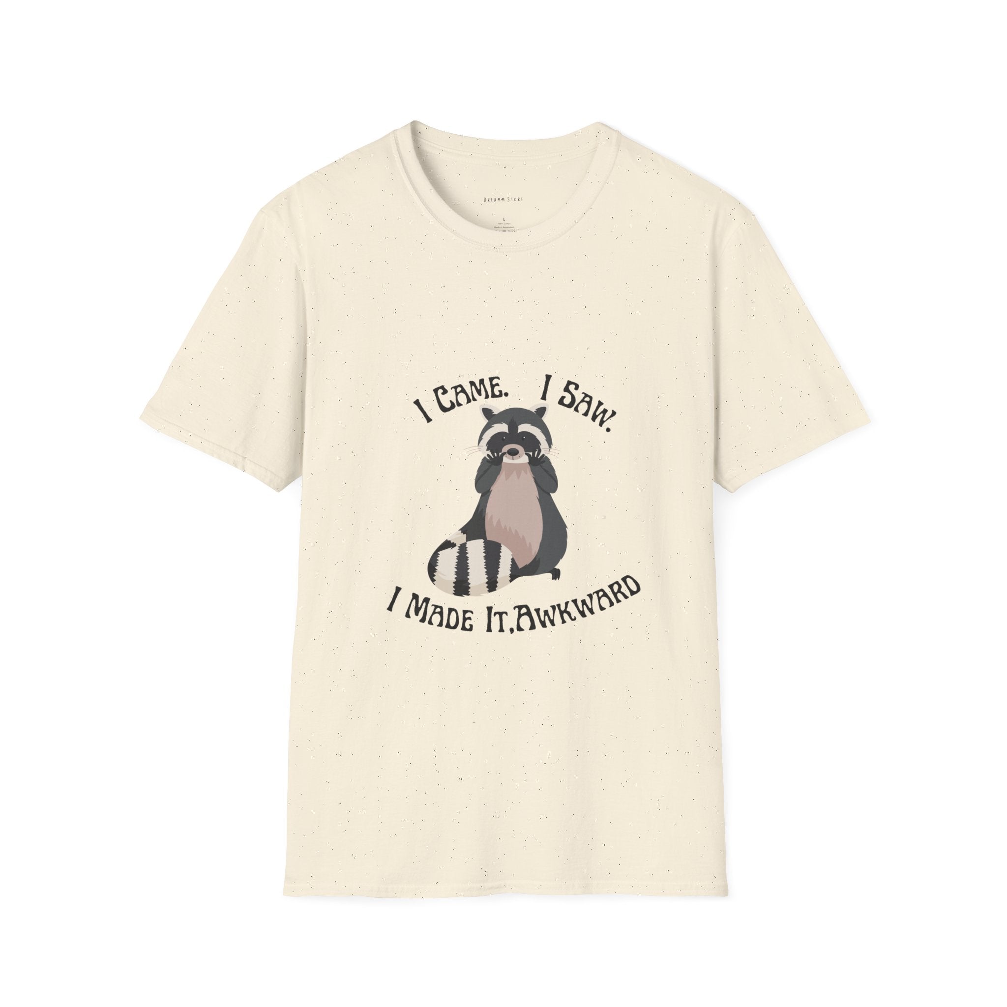 Funny Raccoon T-Shirt, Unisex Softstyle Tee, Perfect for Birthdays, Gifts for Friends, Casual Wear, Animal Lover Shirt