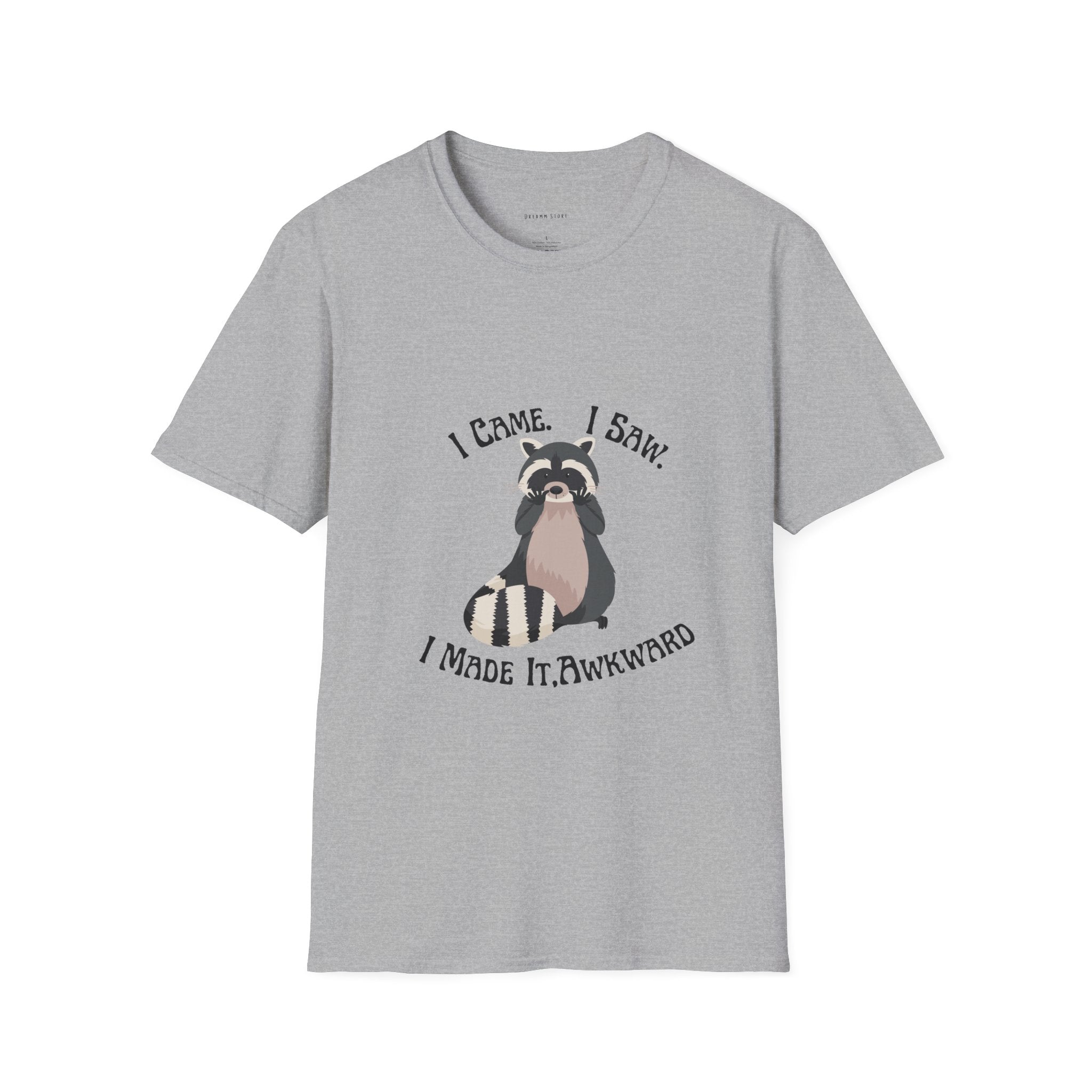 Funny Raccoon T-Shirt, Unisex Softstyle Tee, Perfect for Birthdays, Gifts for Friends, Casual Wear, Animal Lover Shirt